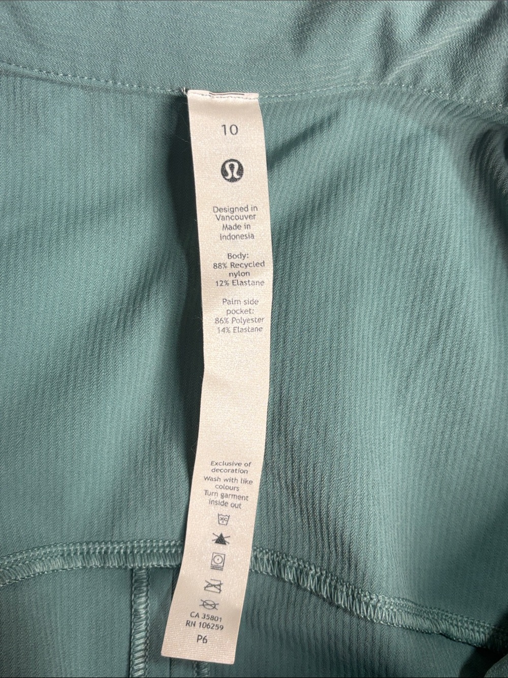 Lululemon Romper Women Pockets Short Sleeve Teal Color Stretch Rib - Picture 5 of 10